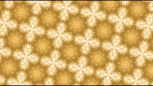 Golden Ornamental Kaleidoscope Pattern Background Animation