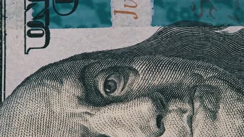 Detailed Close Up of a One Hundred Dollar Bill