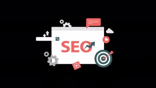 Animated Flat Design Search Engine Optimization Concept