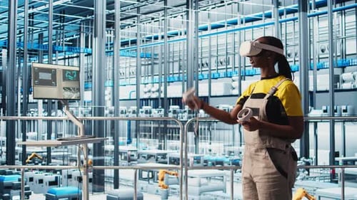 Photovoltaics Smart Factory Engineer Fixes Damaged IoT Sensors Using VR Headset