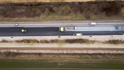 Aerial View of New Road Construction