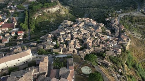 Aerial video of Italian Medieval village of Gerace, Calabria