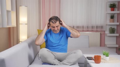 Portrait of man feeling excited.