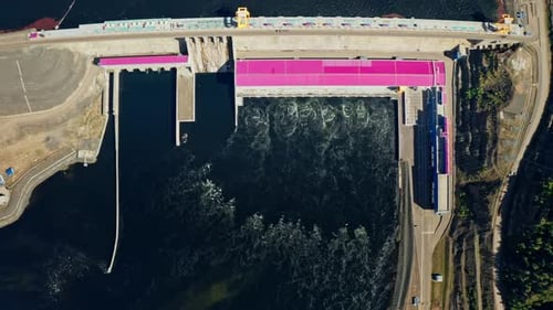 Hydroelectric power plant on river