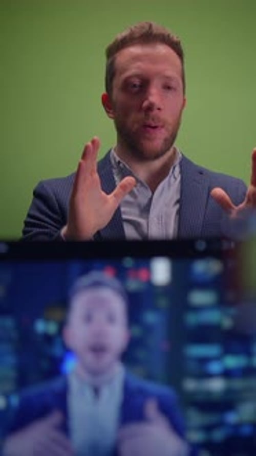 A Professional Speaker Effectively Engaging Their Audience During a Video Call Meeting