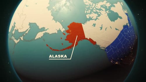 Dynamic World Map Animation Focusing on Alaska
