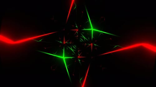 Green And Red Neons Moving Mirror Tunnel Background Vj Loop In 4K