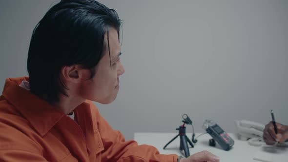 Angry Arrested Criminal Yelling at Detective during Interrogation ...