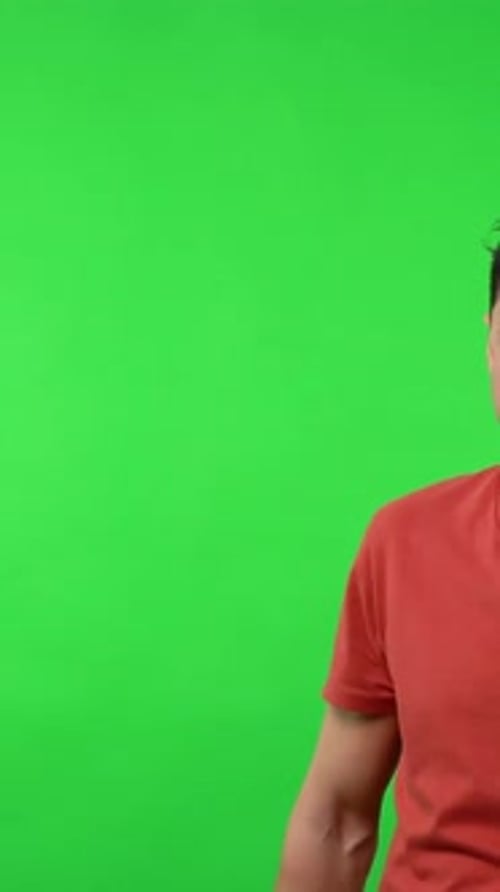 Silly Man Doing Nonsense With a Red Shirt