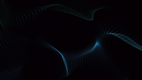 Abstract particle futuristic dots pattern on dark background.