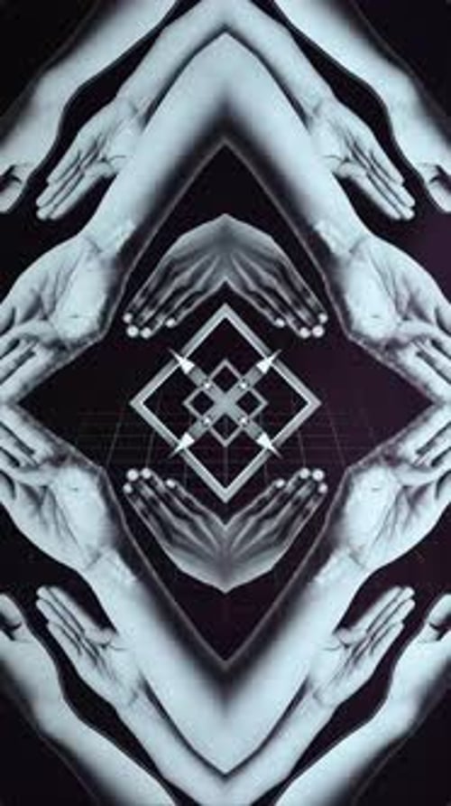 Abstract Geometric Kaleidoscopic Hand Pattern Loop
