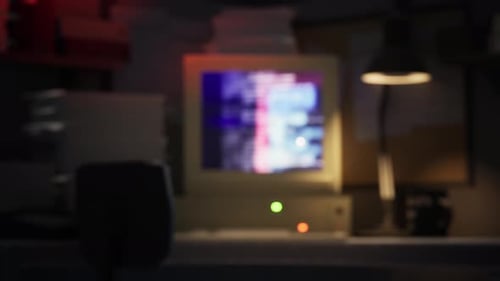 Hacking A Computer System In A Dark Office