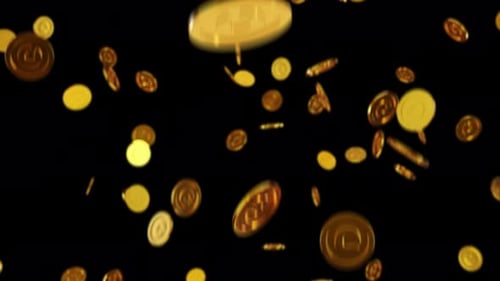 Coins Falling Loop Animation