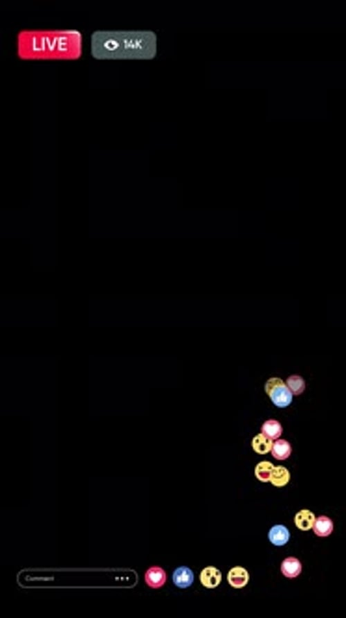 Facebook Live Screen Animation HD Vertical On Alpha
