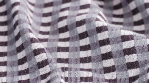 Checkered Gray Fabric Close Up