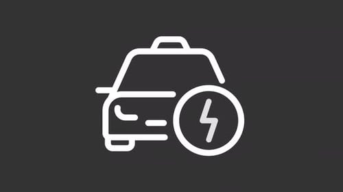 EV taxi ui icon white line animation