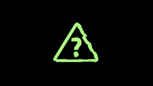 Quiz question mark symbol on analog screen modern glitch