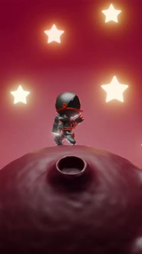 Cartoon Astronaut Loop Animation Satisfying Video