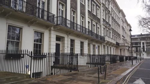 London - Empty Streets - Houses on Gordon Square, University College London (Covid-19 Pandemic, Apri