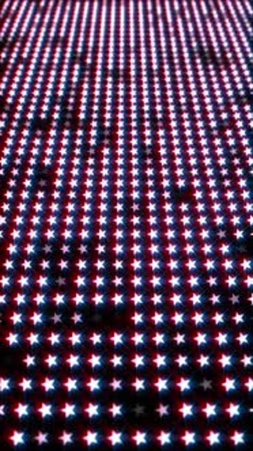 Flickering Patriotic Digital Star Grid Background Loop