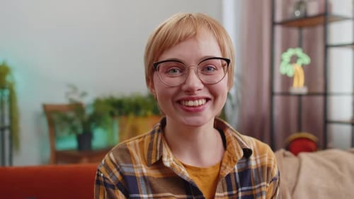 Woman Smiling in a Close Up Portrait