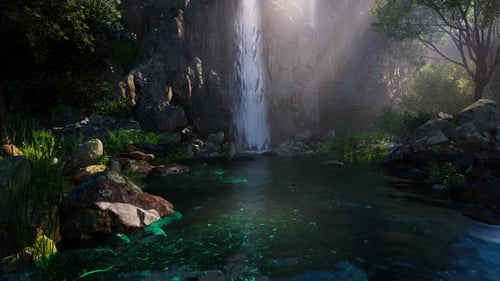 mountain waterfall