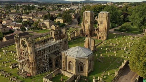 Ruin of medieval Elgin cathedral in Scotland