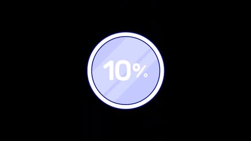 Flat Design Circular Percentage Counter Animation