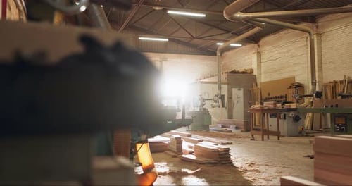 Wood, equipment and material for carpentry with furniture manufacturing business in industry