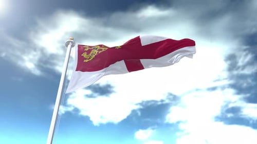 Realistic Waving Jersey Flag Animation
