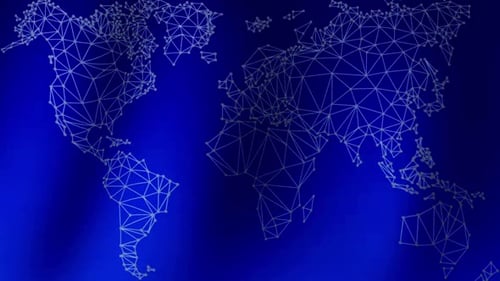 Animated Plexus World Map Global Network Background