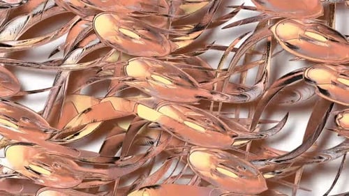 Abstract Fluid Metallic Shapes Seamless Loop Background