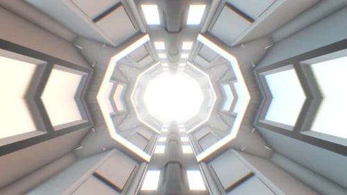 Seamless Loop of Futuristic Abstract Light Tunnel Animation