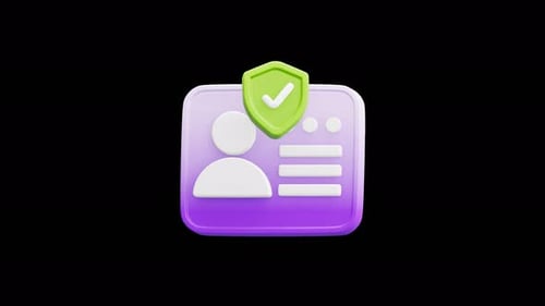 Account Verification Secure User Id 3d Icon Animation