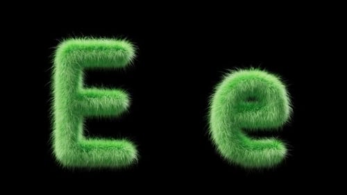 Fluffy Green Letters E and e