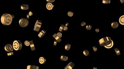 Fondo de bucle de animación en 3D con botón de encendido Alpha