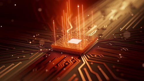 Abstract 3D Loop of High-Tech Semiconductor and Data Flow