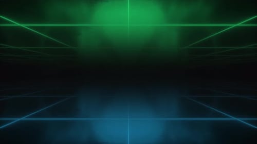 80s Retro Futuristic Sci Fi Seamless Loop. Retrowave Neon Lights Animation Background V4