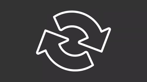 Animated thin line roundabout arrow icon