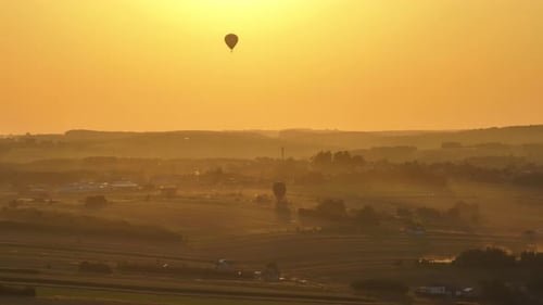 Hot Air Balloons Aerial View From Balloon to balloon