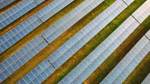 Solar Power Plant Station Ecology Solar Power Station Solar Panels in Field