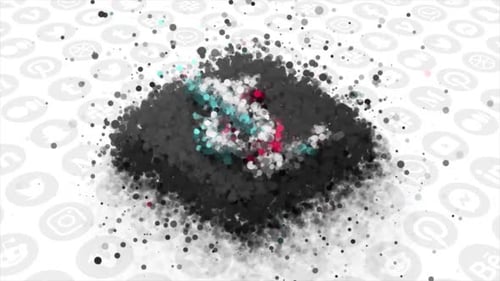 Abstrakte Social-Media-Symbole in bunten Punkten