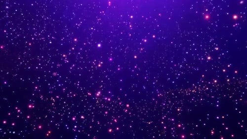 Digital Particle On Dark Blue Background