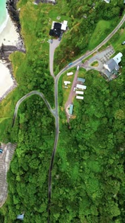 cinematic drone footage of The Cove Beach in Ireland 001