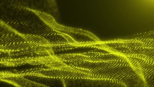 Dynamic Abstract Yellow Particle Wave Background