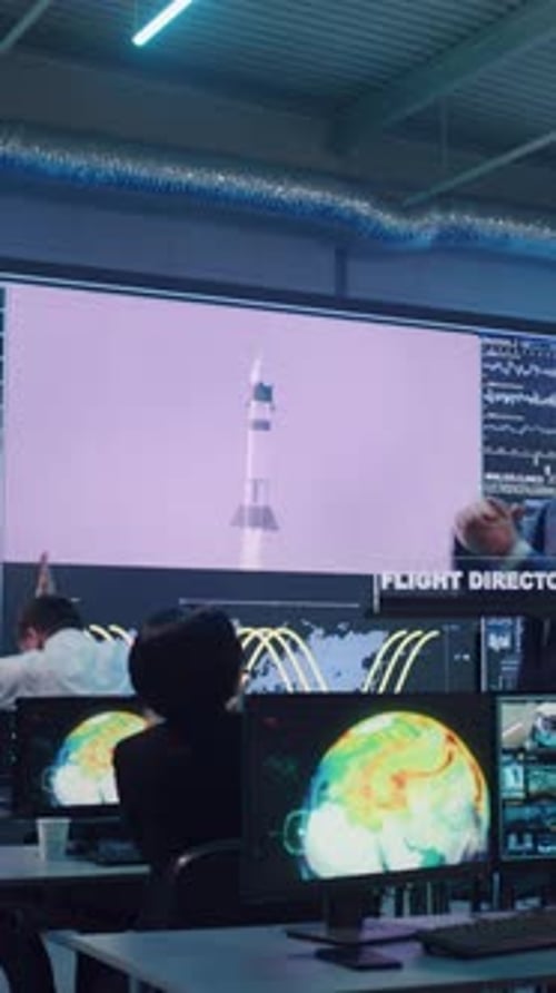 Boss Congratulating Operators with Successful Spacecraft Launch