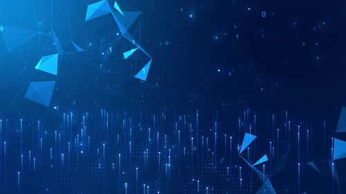 Blue Deep Learning Shining Glitter Particles Cyber Animation New Motion Background Light Flare For