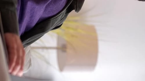 Man Touching His Face Indoors