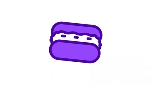 Animated Purple Macaron Dessert Icon