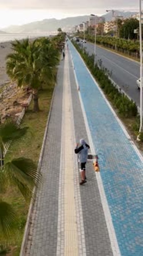 Vertical Video Stillness in Motion Aerial View of Road Traffic